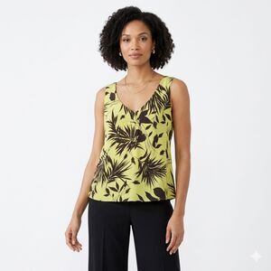 Dana Buchman 100% Silk Button-Down Blouse - Size 14 - Vintage Luxury